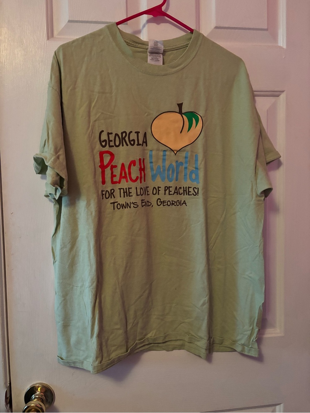 OOAK Custom Hand Painted Georgia Peach World Weirdcore Graphic Tee XL